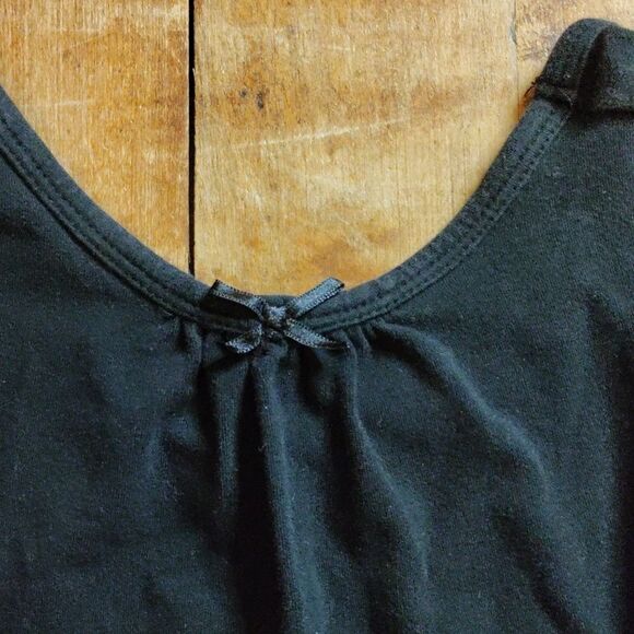 Old Navy leotard 2T black cotton ballet dance short sleeve spring summer - Picture 2 of 5